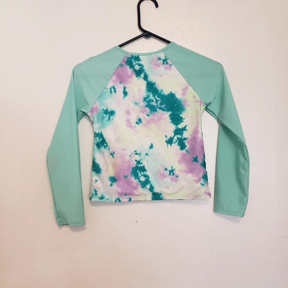 Justice girl swim top rashguard
